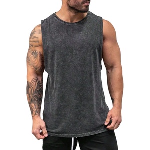Nouveau design – Débardeurs tricotés surdimensionnés pour hommes en coton élasthanne, style vintage délavé et respirant pour l'été - Product Image 1