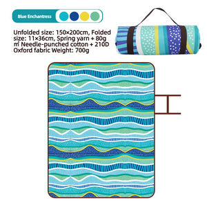 Blue Enchantress Outdoor Picnic <b>Blanket</b> 150x200cm Waterproof Foldable Oxford Fabric Portable <b>Beach</b> Mat for 1-2 Person - Product Image 1