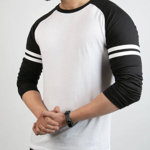 T-shirts à manches longues pour hommes en gros, style streetwear, couleurs personnalisées, marque privée, OEM, polyester/coton - Product Image 3