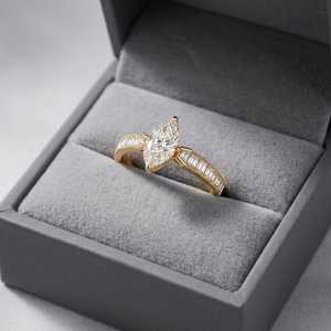 Bague Solitaire Classique en Diamant Taille Marquise 2.01CT VS1 de Luxe, Cultivé en Laboratoire, en Or Jaune 14K, Bague de Promesse Fine pour Cadeau Anniversaire - Product Image 2