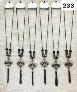 คอลเลกชันสร้อยคอยาวดีไซน์เนอร์สำหรับผู้หญิง PingBling สีกันเมทัล ประดับจี้คริสตัลรูปดอกไม้หลากหลายแบบ ดีไซน์หรูหรา โซ่หลายเส้น ทำจากสังกะสี - Product Image 1