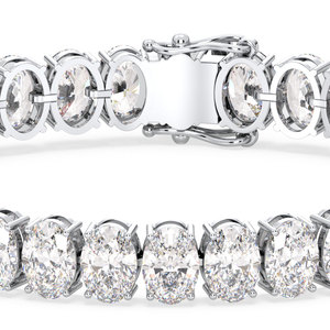 REYES Pulseras de Tenis con Cierre de Caja y Moissanita de 7x5mm, Diseño Elegante, Personalizadas, Plata de Ley 925, Joyería Fina Unisex para Uso Diario - Product Image 4