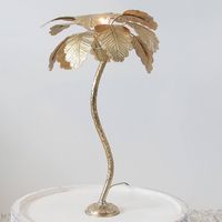 Lámpara de Mesa Moderna de Latón con Forma de Palmera, Decoración Duradera para Sala de Estar en Hogares de Lujo
