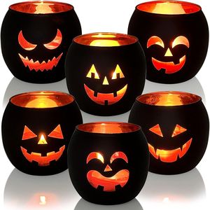 Set di 6 Decorazioni da Tavolo per Feste di Halloween, Centrotavola Jack O' Lantern, Decorazioni per Tavolo e Caminetto - Product Image 1