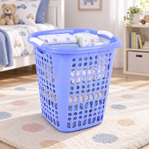 Cesto de Ropa Grande de Plástico Fácil de Transportar con Asas Dobles, Cesto Resistente de PP para Ropa Sucia, Caja Organizadora para Lavandería - Product Image 1