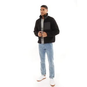 Men Premium Fleece Hoodie Heavyweight Cotton Blend Winter Pullover OEM Wholesale Bulk Supply Men's Black Fleece <b>Zip</b>-<b>Up</b> <b>Jacket</b> - Product Image 5