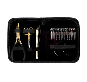 Kit d'outils professionnels MAGMA BEAUTY de haute qualité pour extensions capillaires : petites pinces, ciseaux, outils à boucles et clips en acier inoxydable - Product Image 1
