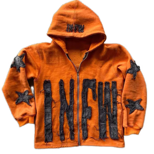 Wholesale Custom Logo Design 100% Cotton Fleece Distressed High Quality Vintage Acid Wash Eco-Friendly 200g Streetwear Hoodie - Product Image 1