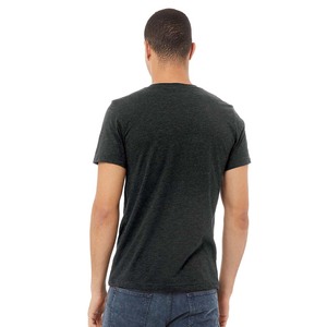 Vêtements personnalisés unisexes, t-shirt à manches courtes en tissu tri-mélange, col en V, t-shirts pour hommes - Product Image 1