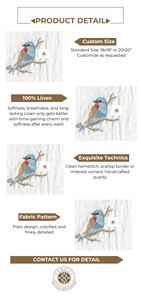 Serviette brodée Nightingale, qui évoque des moments de calme et de détente pendant le thé. - Product Image 2