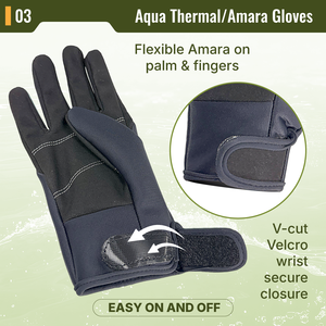 Gants de sports nautiques AROPEC AquaThermal avec technologie thermique TPU/Polaire, paume et doigts flexibles en Amara - OEM/ODM/OBM - Product Image 4