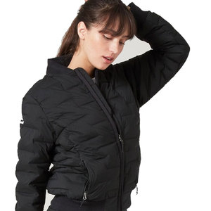 Lightweight Black Varsity <b>Jacket</b> O-Neck Collar Covered Button Closure Windproof Cotton Filling Winter Casual Wear Patchwork - Product Image 2