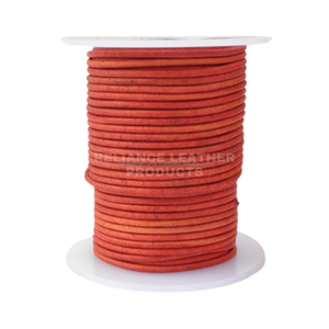 Cuir de vachette véritable antique Light Rust vintage finition mate ronde cordon en cuir strap string lace,Bracelet collier par le fournisseur Inde - Product Image 5