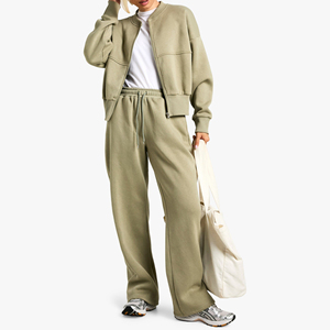 Custom Women's Winter Solid Hooded Cargo Tracksuit <b>Set</b> High Neck Crop Top and <b>Joggers</b> 2 Piece <b>Matching</b> Pockets Casual Outfit - Product Image 5