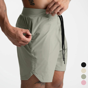 Shorts de sport pour hommes 2-en-1 avec double tissu et poche intérieure, élastique à cordon de serrage, vente directe fabricant - Product Image 5