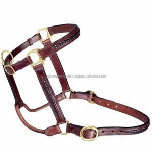 Haute qualité Logo personnalisé en cuir véritable cheval licou équipement tête colliers cheval licou avec corde de plomb - Product Image 2
