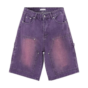 Shorts cargo noirs pour hommes, taille haute, fermeture boutonnée, décontractés, en toile de coton, couleur unie, poches, respirants, tissés, 100% coton - Product Image 5