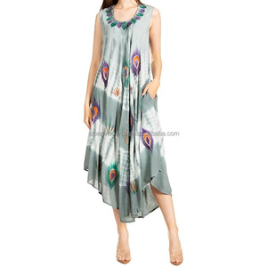 Vestido sin mangas de verano hecho a mano indio, ropa de playa informal a la moda para mujer, tejido en cualquier temporada, tamaño libre, precio - Product Image 5