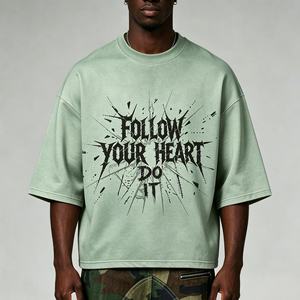 T-shirt personnalisé pour homme, streetwear, surdimensionné, 100% coton, grande taille, manches courtes, respirant, haute qualité - Product Image 3