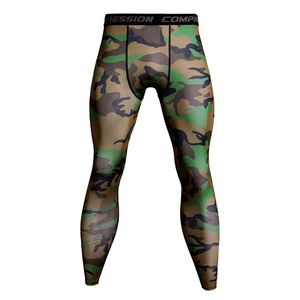 Leggings de compression camouflage pleine longueur pour hommes, taille élastique, en Spandex et Polyester, pour le sport - Product Image 4
