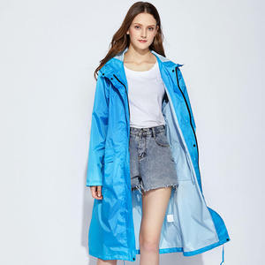 Heavy Rainproof Canvas Stand Collar Plastic Rain Coat with Front Pockets Reflective Big Size Breathable for Men - Product Image 4