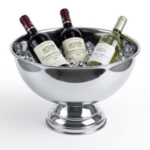 Cubo de hielo de aluminio con borde ondulado de diseño elegante para vino, champán, cerveza y bebidas, enfriador decorativo grande para mesa. - Product Image 4