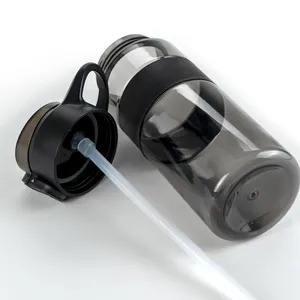 Botella de Agua Deportiva Ecológica de 700 ml con Pajita, Material RPET, Modelo TM-046-BLK - Product Image 5