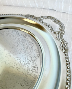 Bandeja de Servicio Plateada con Relieve de Diseño, Bandeja de Servicio Elegante de Primera Calidad para Mesa, Forma Rectangular, Hecha a Mano, de Lujo - Product Image 5