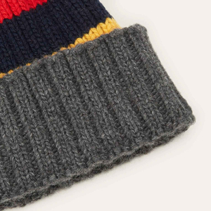 Unisex Color Blocking Knit Beanie <b>Hat</b> 100% Acrylic Casual Winter <b>Cap</b> Adult Size 56-58CM Hand Knitted Contrast Color - Product Image 3