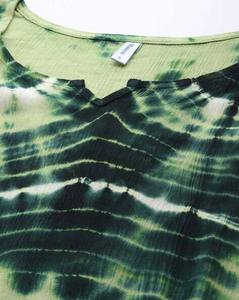 Caftán de Rayón de Alta Calidad con Estampado Tie Dye para Mujer, Cuello Corazón, Manga 3/4, Corte Regular, Lavable, para Verano - Product Image 5