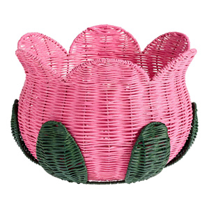 Cesta de juguetes de ratán hecha a mano OEM, diseño de tulipán, fabricada en Vietnam, tamaño personalizado, para decoración de guardería. - Product Image 1