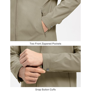 Veste coupe-vent matelassée légère pour homme, fermeture éclair intégrale, poches, design patchwork avec lettres, imperméable, séchage rapide, décontractée, pour le travail, le golf - Product Image 4