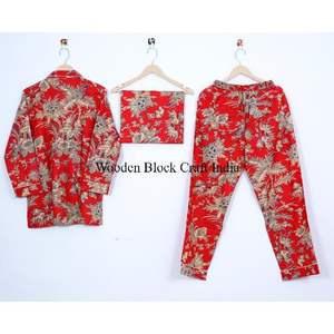 Conjunto de pijama floral para mujer, ropa de dormir de algodón, pantalones de pijama para mujer, camisa de manga larga, conjunto de pijama a juego. - Product Image 5