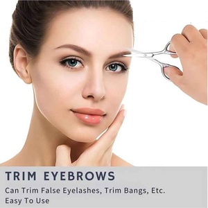 Premium Stainless Steel Small Nose Eyebrow Mustache and <b>Beard</b> Trimming Scissors Grooming Tool for Men and Women Free Samples - Product Image 6