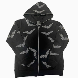 Private label low moq full face <b>zip</b> hoodie custom cotton fleece oversized for brands - Product Image 2