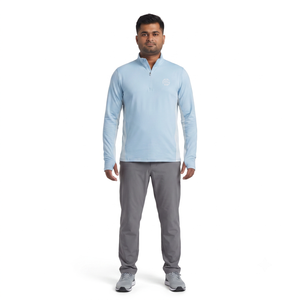 Men's UPF 50+ 1/4 <b>Zip</b> Long Sleeve Techwear Casual <b>Shirt</b> Stand Collar Stretch Jersey Fabric Polyester/Spandex ODM 220g - Product Image 1