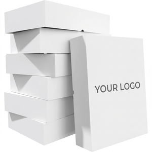 Boîtes d'expédition pour vêtements en carton ondulé blanc recyclable avec couvercles, doublées d'éponge, personnalisables pour les fêtes - Product Image 5