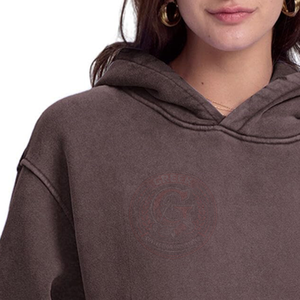 Sudadera con Capucha Vintage de Algodón Grueso para Mujer, Interior Suave Cepillado, Diseño Casual Oversize Estilo Urbano - Product Image 5