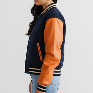 OEM/ODM Custom Embroidered Logo Breathable Heavyweight Oversize Varsity Jacket High Quality Fashionable Sheep Skin Dyed Sleeve - Product Image 2
