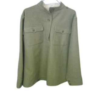<b>Men</b> 100% Cotton Long <b>Sleeve</b> Work Shirt <b>Half</b> Button Up Mandarin Collar Tunic Non Regulation Pattern 1914-1917 Jackets Shirts - Product Image 3