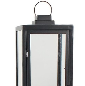 Farol de Metal y Vidrio Moderno con Acabado Negro Mate, Faroles de Metal para Decoración de Interiores y Exteriores, Personalizado - Product Image 2