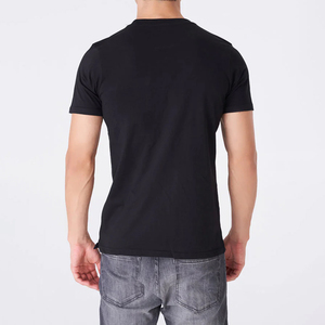 T-shirt pour homme à manches courtes, col rond, coupe classique, couleur unie, jersey décontracté en coton, écologique, anti-rides, respirant - Product Image 2