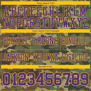 Camiseta de Fútbol Amarilla con Patrón 3D Camuflaje Morado y Amarillo, Homenaje al Servicio, Malla Transpirable, Ropa Deportiva Auténtica de Alta Calidad - Product Image 3