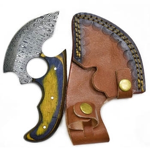 Cuchillo para Pizza de Acero de Damasco Industrial Hecho a Mano con Mango de Madera, Estilo Hacha, para Uso en Cocina Exterior, Opciones Personalizadas, 3 Años de Garantía - Product Image 4
