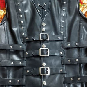 2026 Mens Corset Vest Real Leather Steel Boned Steampunk Gothic Business Waistcoat US - Product Image 4