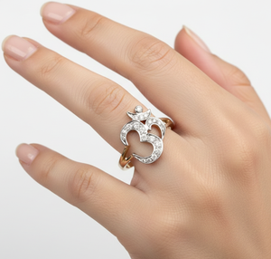 แหวนโอ้ประดับเพชรสร้างในห้องปฏิบัติการ ดีไซน์หรูหรา ทองคำแท้ 14K 18K แหวนสัญลักษณ์โอ้ประดับเพชร แหวนทำมือ ดีไซน์ทางศาสนา แหวนออม แหวนแห่งจิตวิญญาณ - Product Image 5