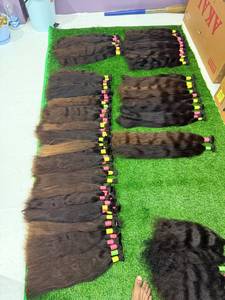 Extensiones de Cabello Humano Natural Remy Virgen Indio, Largas, Negras, 100% Densidad, Logotipo Personalizable, Trama Única, Embalaje a Granel - Product Image 1