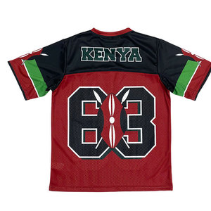 Kenya Basketball Jersey Men's Red Black Mesh V-Neck Short Sleeve Sublimated Print 63 Number Breathable 100% Polyester Sport - Product Image 3