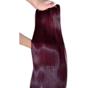 2024 Hot Sale Soft Bone Straight Human Hair Extensions Vibrant Natural-Looking Genius Weft Bundles at Factory Price