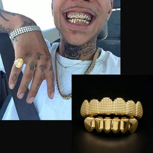 2023 estilo Vintage personalizado hombres Provence Grillz 10K oro sólido dientes parrilla polvo Moissanite chapado en oro decoración de regalo de fiesta - Product Image 3